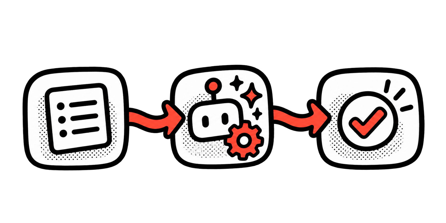 AI 串联并优化任务流程的插画